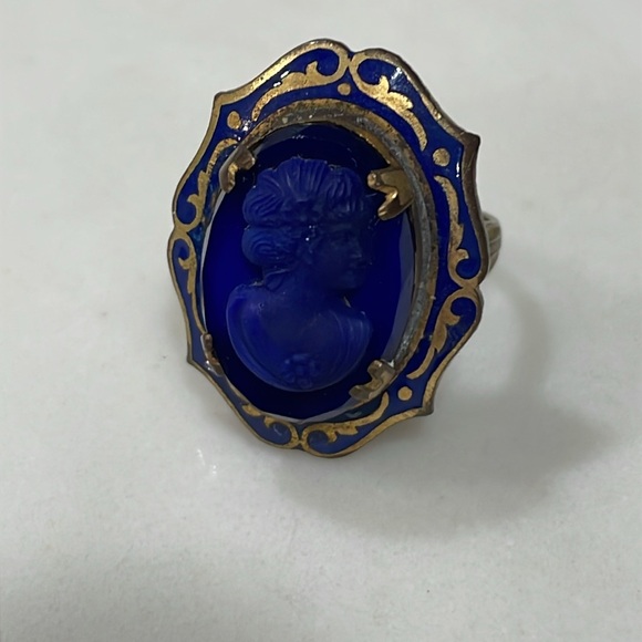 Blue cameo ring - Picture 4 of 6
